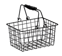 American Metalcraft Rectangular Black Wire Serving Basket with Double Handles, 9 x 7 x 5 Inches