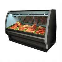 Howard-McCray 40E Series 75.5-Inch Self-Contained Full-Service Curved Glass Red Meat Service Case