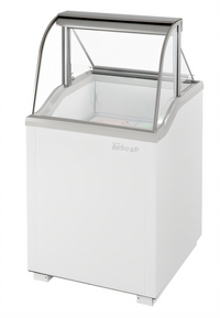Turbo Air 26-Inch Curved Glass Ice Cream Dipping Cabinet, 4 x 3-Gallon Tub Capacity