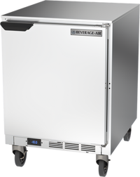 Beverage-Air 24-Inch One-Section Undercounter Freezer, 4.9 Cu. Ft., Solid Door, Rear-Mounted Self-Contained Refrigeration