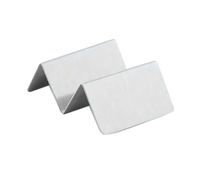 American Metalcraft Mini Brushed Stainless Steel Taco Holder, 1 or 2 Compartments