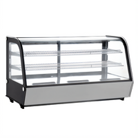 Omcan 48-Inch Countertop Full-Service Refrigerated Display Case with Curved Glass Front, 7.13 Cu. Ft.