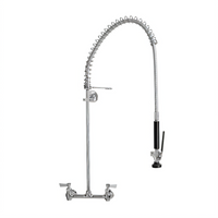 Stainless Steel 8-Inch Adjustable Wall-Mount Spring Pre-Rinse Unit