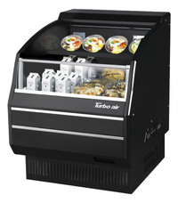 Turbo Air Low-Profile Horizontal Open Display Merchandiser, 5.1 Cu. Ft., Self-Contained Refrigeration, Black