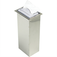 San Jamar Classic In-Counter Interfold Napkin Dispenser, Clear Faceplate, Stainless Steel Body