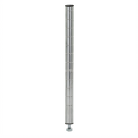 Olympic 13-Inch Stationary Grooved Wire Shelving Post with Leveling Bolt and Cap, Chromate Finish