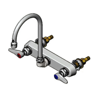 T&S Brass B-1147-XS Wall-Mount Workboard/Bar Sink Faucet, 8-Inch Centers, 5-3/4-Inch Swivel Gooseneck