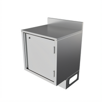 BK Resources Call Series Flat Top Underbar Cabinet with Hinged Locking Door, Pedestal Base, 24 x 21 Inches