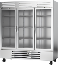 Beverage-Air Vista Series 3-Section Glass Door Bottom-Mount Reach-In Refrigerator
