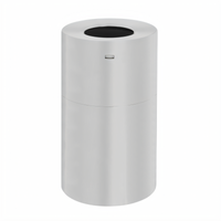 Rubbermaid Commercial Products Designer Line 35 Gallon Round Open Top Aluminum Waste Receptacle