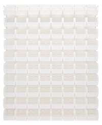 Quantum Wall-Mounted Louvered Panel Starter Unit with 80 Clear Bins, 48 x 11 x 61 Inches