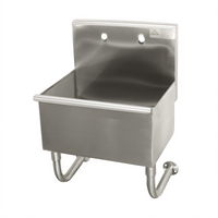 Advance Tabco 23-Inch Single-Station Square Corner Wall-Mounted Stainless Steel Hand Wash Sink