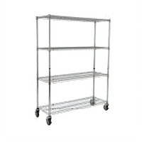 Rubbermaid Commercial Products 4-Shelf Safety Storage Rack, 50 x 18 x 67 Inches, Chrome Wire Shelving Unit