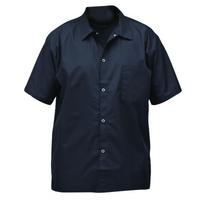 Signature Chef Broadway Short-Sleeve Snap-Front Chef Shirt, Black, Small