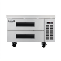 KoolMore 36-Inch Stainless Steel Commercial Chef Base Refrigerator Storage Cabinet with 2 Refrigerated Drawers