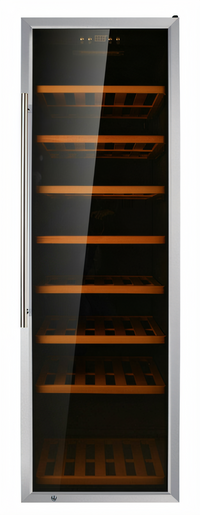 Omcan USA Vinovero 192-Bottle Single-Zone Wine Cooler with Locking Stainless Steel Framed Glass Door