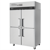 Turbo Air M3 42.1 Cu. Ft. Two-Section Reach-In Refrigerator with 4 Half-Hinged Solid Doors, Top Mount Self-Contained
