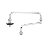 T&S Brass Double Joint Swing Nozzle Faucet Spout, 12 in. Back Section x 12 in. Front Section, Chrome-Plated Brass