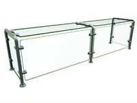 Hatco Flav-R-Shield Full-Service Pass-Over 2-Bay Food Shield, 60 x 15 Inches