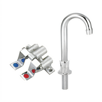 OptiFlow Lead-Free Dual Pedal Deck-Mounted Foot Valve Kit with 3-1/2-Inch Gooseneck Spout