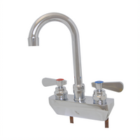 OptiFlow BKF-4SM2-8G-G 4-inch Splash-Mount Shallow Solid Body Faucet with 8.5-inch Gooseneck, Chrome