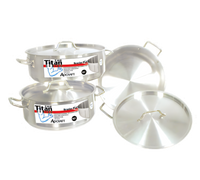 Titan Series 25 Qt 18/8 Stainless Steel Induction Brazier Pot with Cover