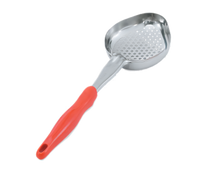 Jacob's Pride 8 oz Perforated Oval Bowl Spoodle Portion Control Serving Spoon with Orange Handle