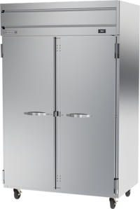 Beverage-Air Horizon Series Two-Section Reach-In Refrigerator with Solid Hinged Doors, 45.2 Cu. Ft., Top-Mounted Self-Contained Refrigeration
