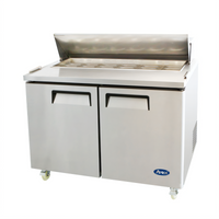 Atosa 36-5/16-Inch Two-Section Sandwich/Salad Prep Table Refrigerator with Solid Doors
