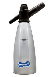 Whip-It! 1 Liter Stainless Steel Soda Siphon with Black Head