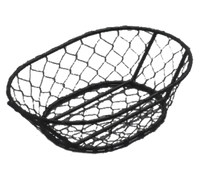 American Metalcraft Oval Chicken-Wire Serving Basket, 9-1/2 x 6-1/2 x 2-1/2 Inches, Black