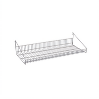 Metro SmartWall 36 x 14 Inch Gray Wall-Mounted Grid Shelf with Retaining Edge
