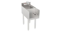 Krowne Silver Series 12-Inch x 22.5-Inch Freestanding Blender Dump Sink with Recessed Step and Faucet