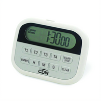 CDN 4-Event Digital Kitchen Timer & Clock, 4 Channels, 100-Hour