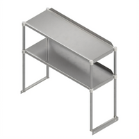 John Boos Economy Series Double Tier Stainless Steel Work Table Overshelf, 108