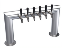 Krowne Pass-Thru Two-Column Six-Faucet Glycol-Cooled Beer Tower, 31-Inch Overall Length