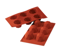 Silikomart Large Diamond Silicone Baking Mold, 6-Cavity