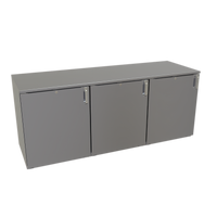 Glastender LPDS72 Low Profile Back Bar Dry Storage Cabinet, 72 Inch, Three-Section, Non-Refrigerated