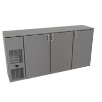 Glastender CS1FB72 72-Inch Shallow-Depth Front-Serviced Three-Section Back Bar Cooler