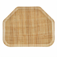 Cambro Camtray 14 x 22 Inch Trapezoid High-Impact Fiberglass Fast Food/Cafeteria Tray, Rattan