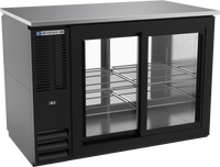 Beverage-Air BBN48HC-GS-PT-B Two-Section Pass-Thru Back Bar Refrigerator with Sliding Glass Doors, 48 Inch, Black