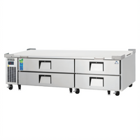 Everest Refrigeration Two-Section Four-Drawer Chef Base Refrigerator, 84-Inch Wide, Self-Contained Side-Mounted Refrigeration