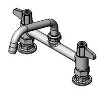 equip 8-Inch Deck Mount Manual Mixing Faucet with 6-Inch Swing Nozzle