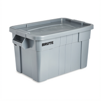 BRUTE 20 Gallon Gray Plastic Food Storage Tote with Lid