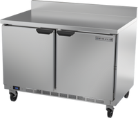 Beverage-Air 48-Inch 2-Section Worktop Freezer with Solid Doors, Foamed-In-Place Backsplash, and 11.04 Cu. Ft. Capacity