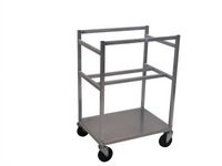 Channel Standard Heavy-Duty Aluminum Poly Box Rack Bus Cart with 1 Poly Box and 5-Inch Swivel Stem Casters