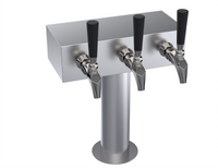 Krowne T-Head 3-Faucet Glycol-Cooled Beer Tower with 12-Inch Long Box
