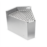 John Boos Underbar Drainboard Inside Corner Angle Filler, 45° Angle, 21-Inch Deep, 18/300 Stainless Steel