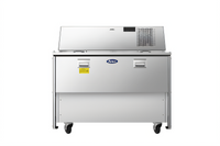 Atosa Single-Sided Refrigerated Milk Cooler Cart, 12 Crate Capacity, Stainless Steel