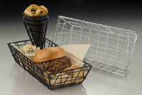 American Metalcraft Zorro Large Rectangular Wire Serving Basket, 13 x 6 x 2-1/2 Inch, Black